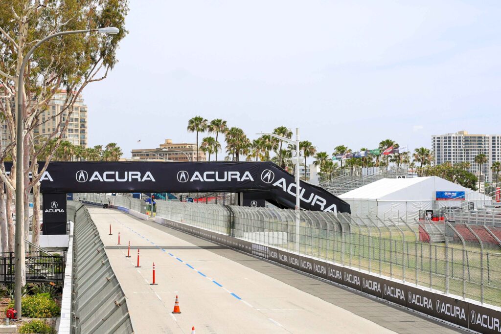 Large-format event branding installed by A3 Visual at the Acura Grand Prix of Long Beach.